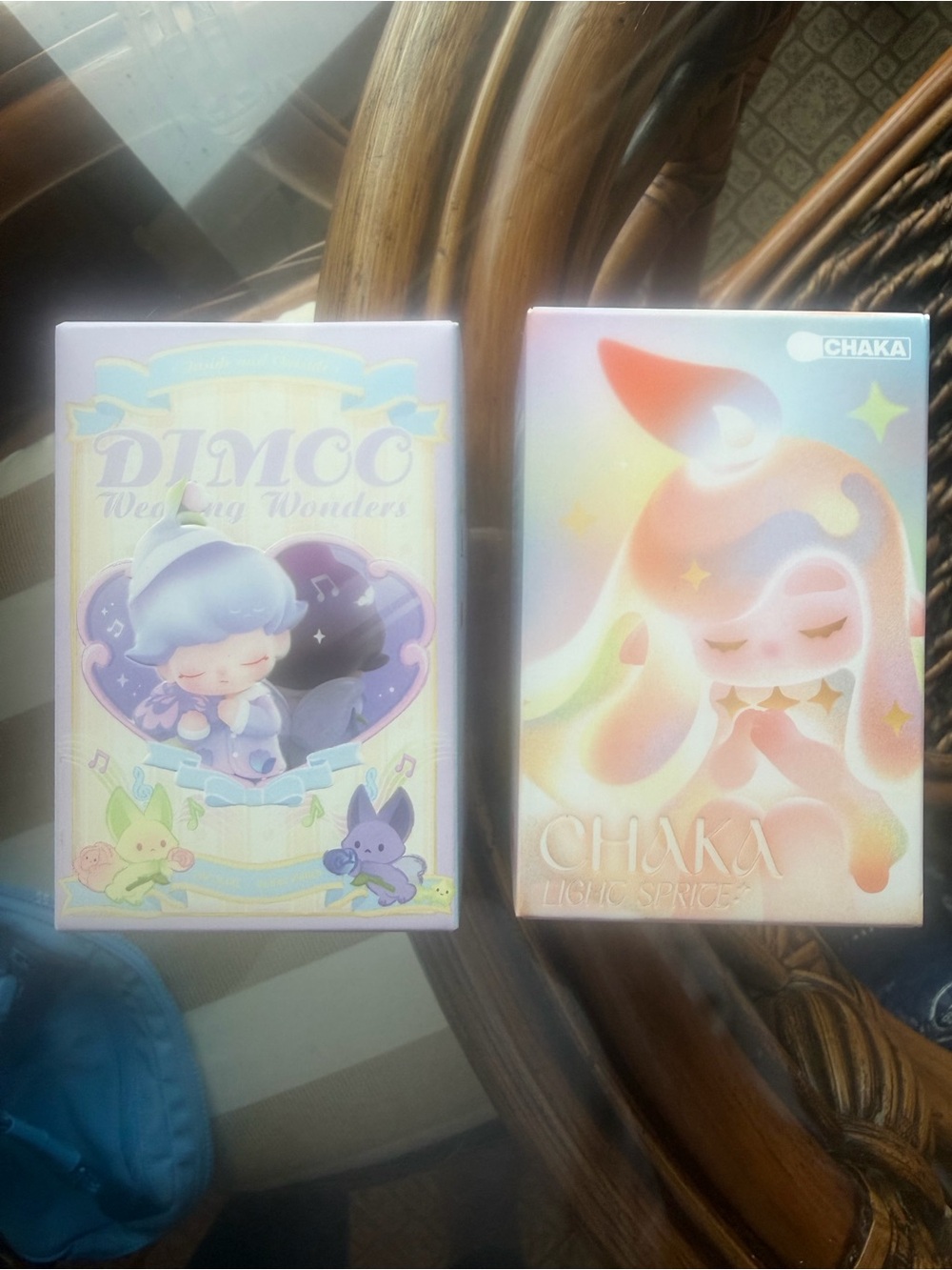 Both Pop Mart Chaka Light Sprite and Dimoo Series Blind Box Figures